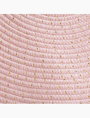 Tapis rond enfant à franges et pompons mayl