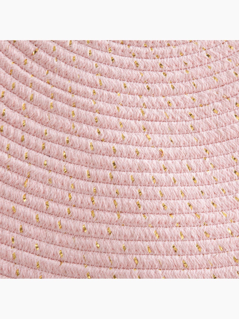 Tapis rond enfant à franges et pompons mayl Rose - Kiabi