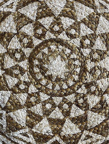 Tapis rond ethnique en jute mandala