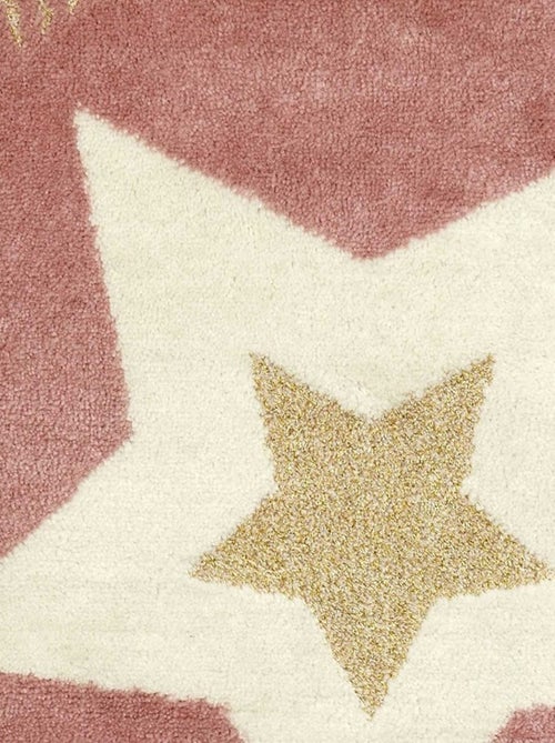 Tapis rond étoile fil métallisé rose D80 - Kiabi