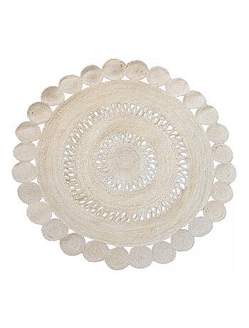 Tapis rond fait à la main en jute motif uni ESPRIT