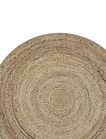 Tapis rond fait à la main en jute motif uni SUNNY