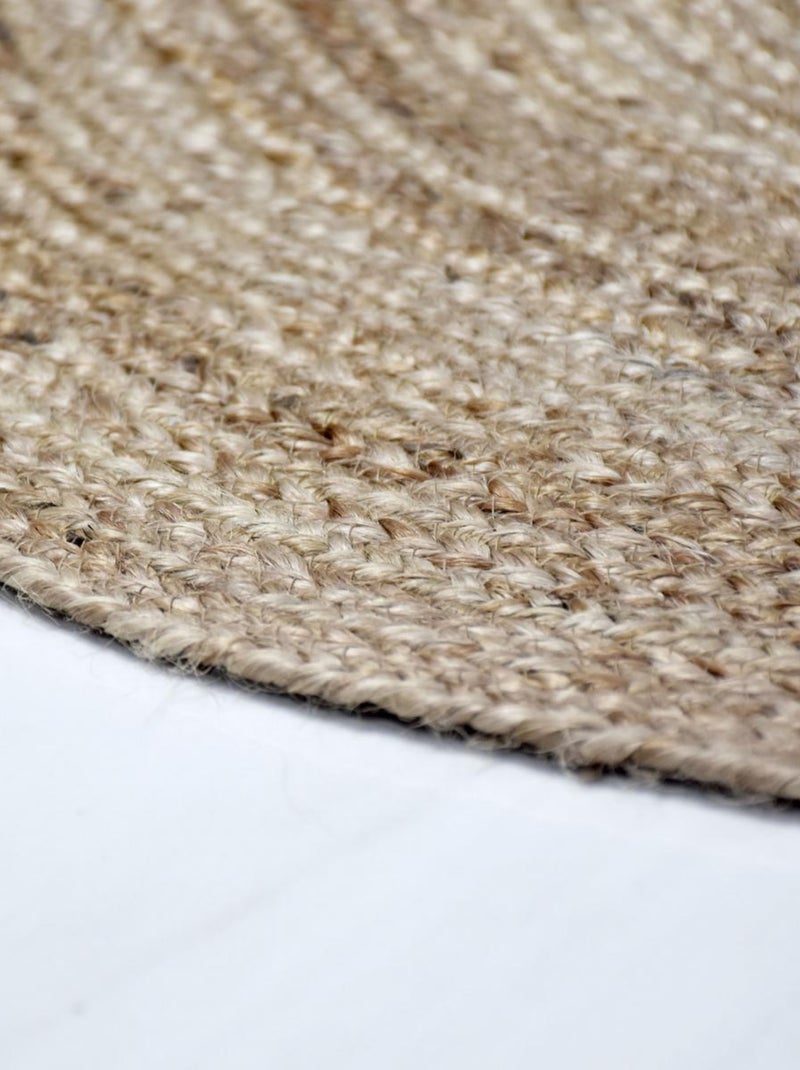 Tapis rond fait à la main en jute motif uni SUNNY Beige - Kiabi