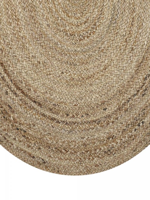 Tapis rond fait à la main en jute motif uni SUNNY - Kiabi