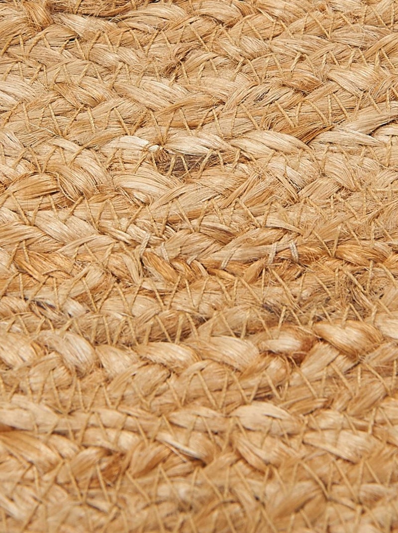 Tapis rond fait main en jute motif animaux JUTEBEAR Beige - Kiabi