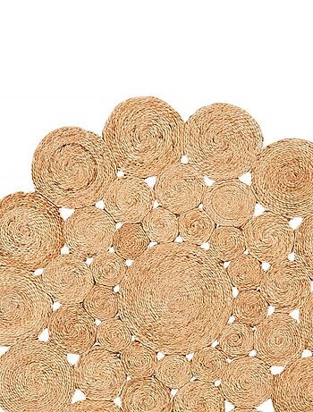 Tapis rond fait main en jute motif rond WOOD