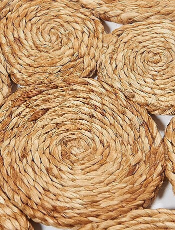 Tapis rond fait main en jute motif rond WOOD