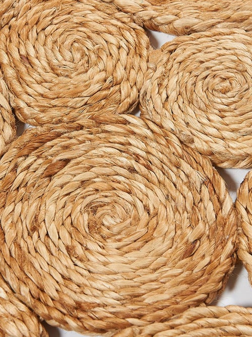 Tapis rond fait main en jute motif rond WOOD - Kiabi