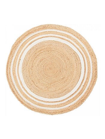 Tapis rond fait main en jute motif uni SUNNY L