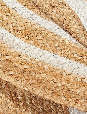 Tapis rond fait main en jute motif uni SUNNY L