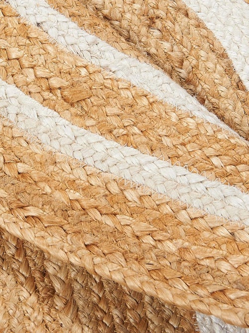 Tapis rond fait main en jute motif uni SUNNY L - Kiabi