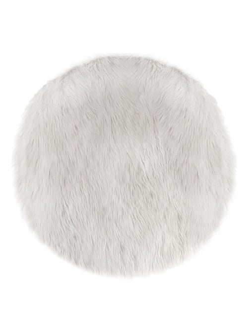 Tapis rond fausse fourrure blanc - Kiabi