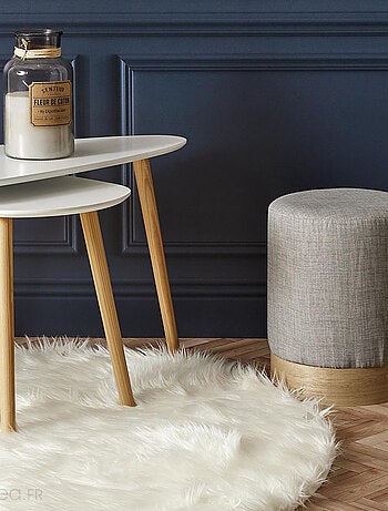 Tapis rond imitation fourrure à poils longs LAHTI 115 cm