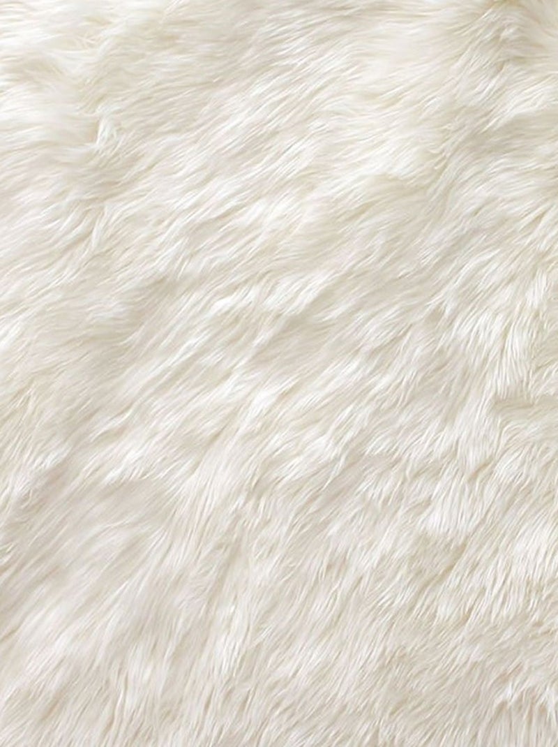 Tapis rond imitation fourrure COCOONING Blanc - Kiabi