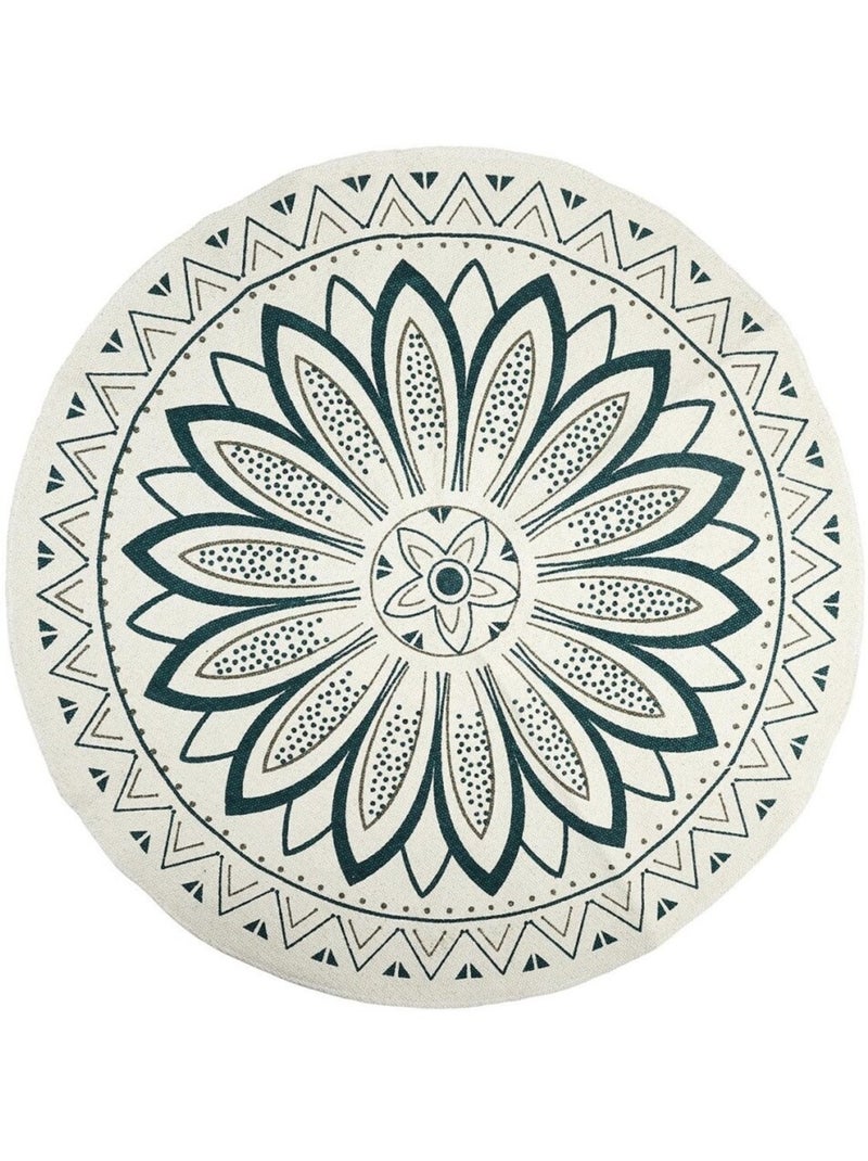 Tapis rond imprimé Mandala vert D90 Vert - Kiabi