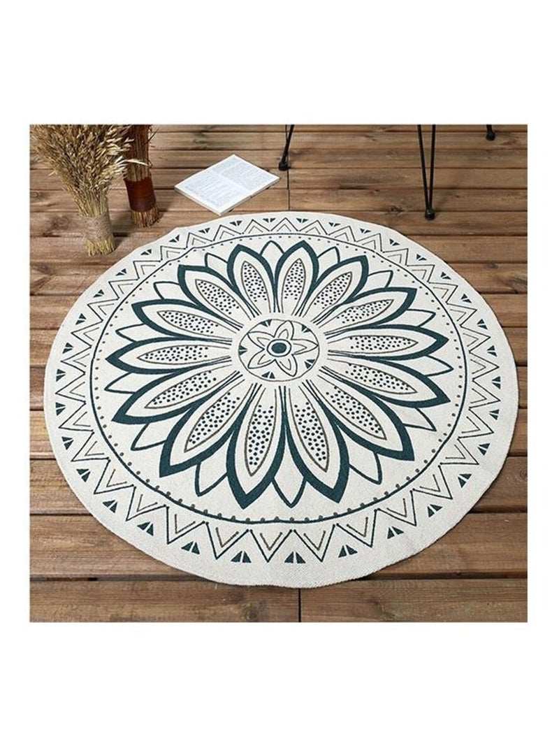 Tapis rond imprimé Mandala vert D90 Vert - Kiabi