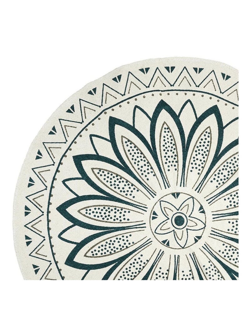 Tapis rond imprimé Mandala vert D90 Vert - Kiabi