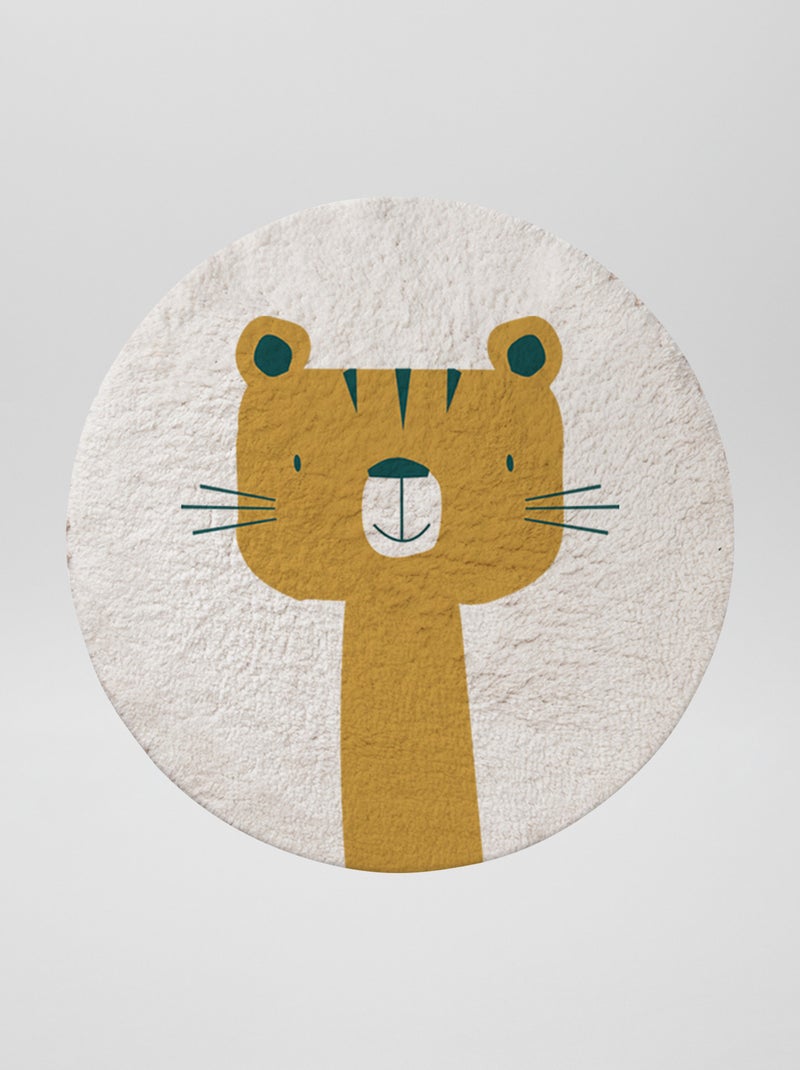 Tapis rond imprimé 'tigre' Beige - Kiabi