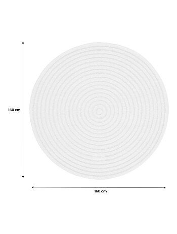 Tapis rond intérieur motifs cercles en relief créme Blair