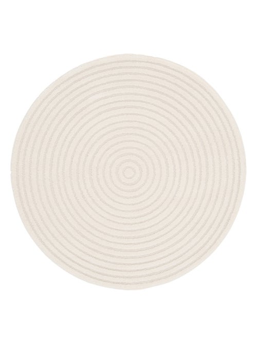 Tapis rond intérieur motifs cercles en relief créme Blair - Kiabi