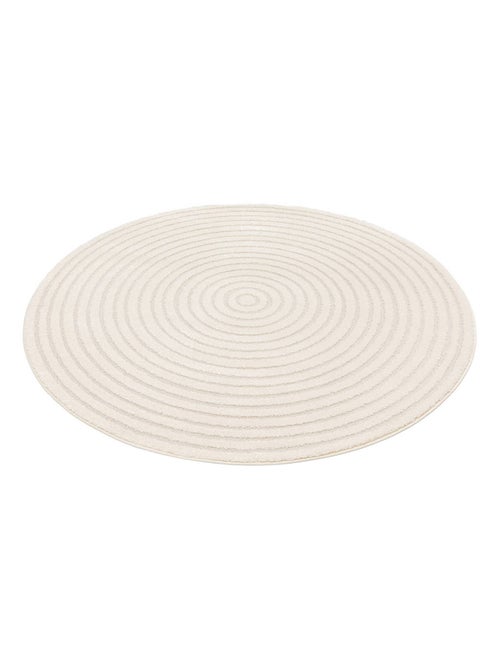 Tapis rond intérieur motifs cercles en relief créme Blair - Kiabi