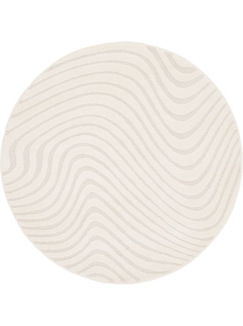 Tapis rond intérieur motifs ondulations en relief créme chuck - Kiabi Tapis rond intérieur motifs ondulations en relief créme chuck - Kiabi