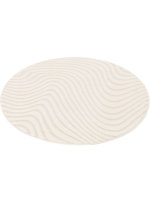 Tapis rond intérieur motifs ondulations en relief créme chuck - Kiabi Tapis rond intérieur motifs ondulations en relief créme chuck - Kiabi