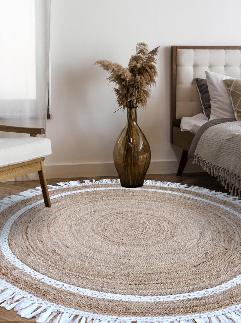 Tapis rond JT SATCH , tapis jute artisanal Blanc - Kiabi