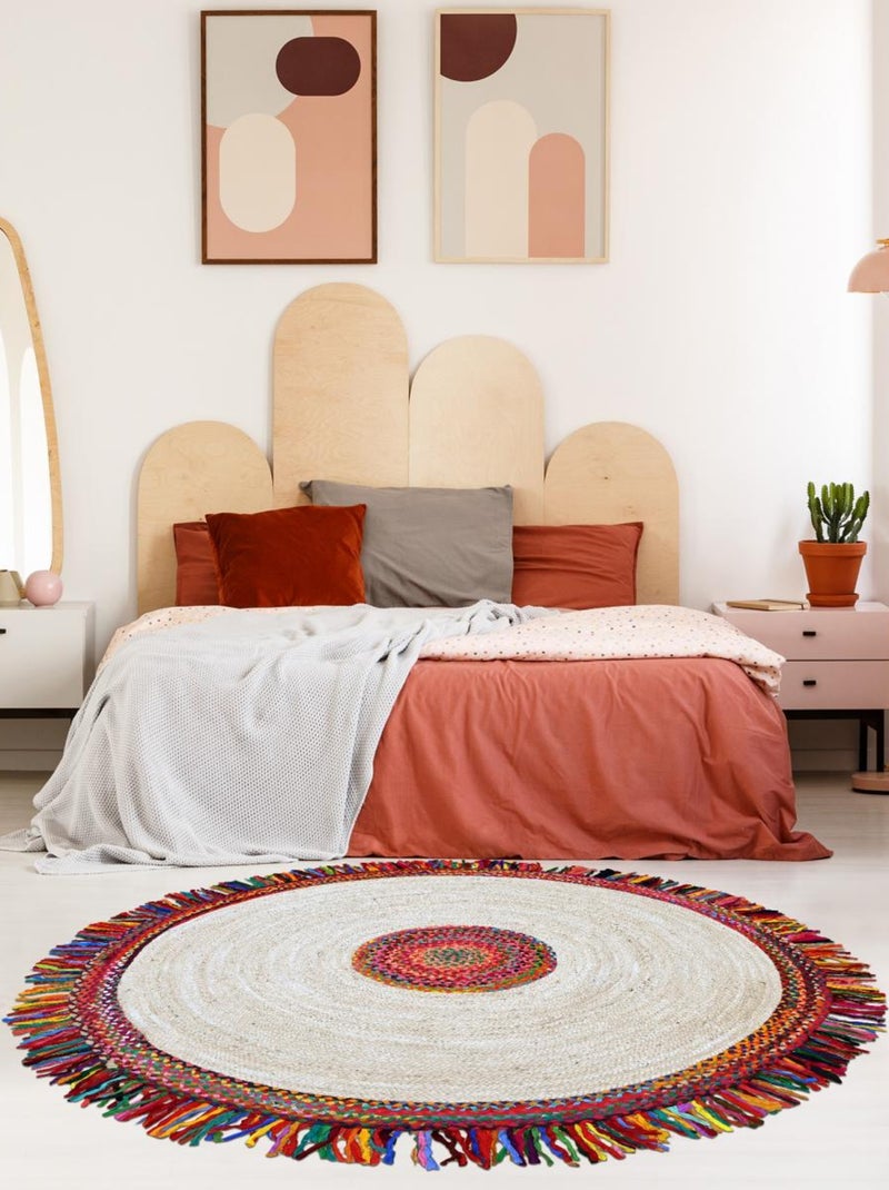 Tapis rond JT SATCH , tapis jute artisanal Multicolore - Kiabi