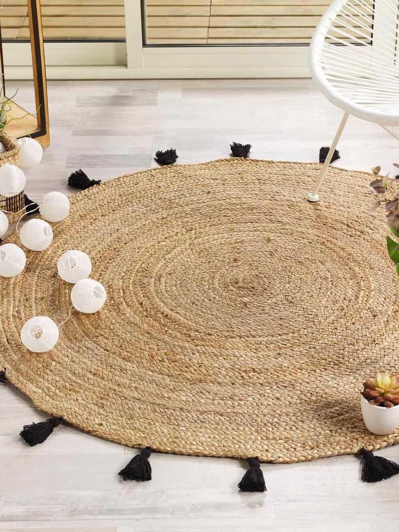 Tapis Rond Bohemian Arc-en-ciel (120 Cm) - Ecru - Kiabi - 89.91€