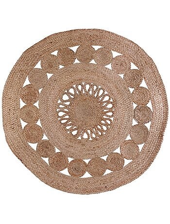Tapis rond jute ajouré 90 cm