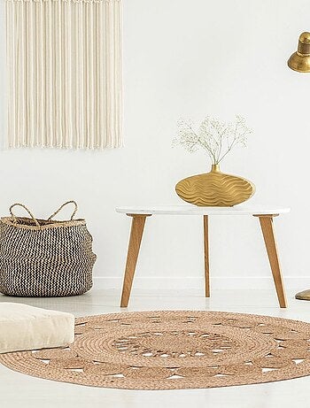 Tapis rond jute ajouré 90 cm
