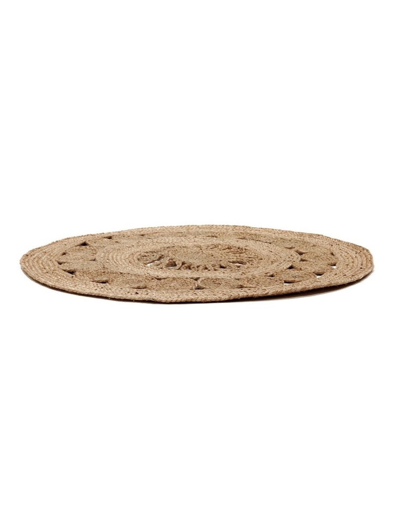 Tapis rond jute ajouré 90 cm Beige - Kiabi