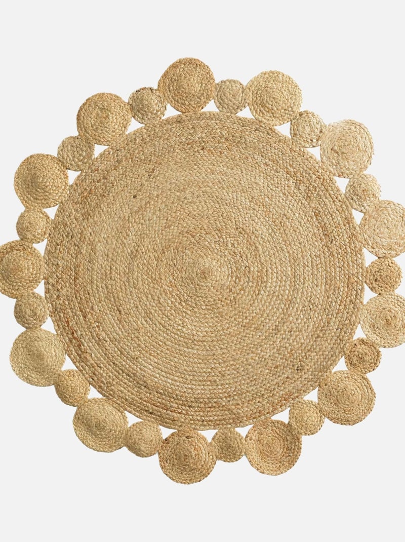 Tapis Rond Jute Ajouré Cordou Beige - Kiabi