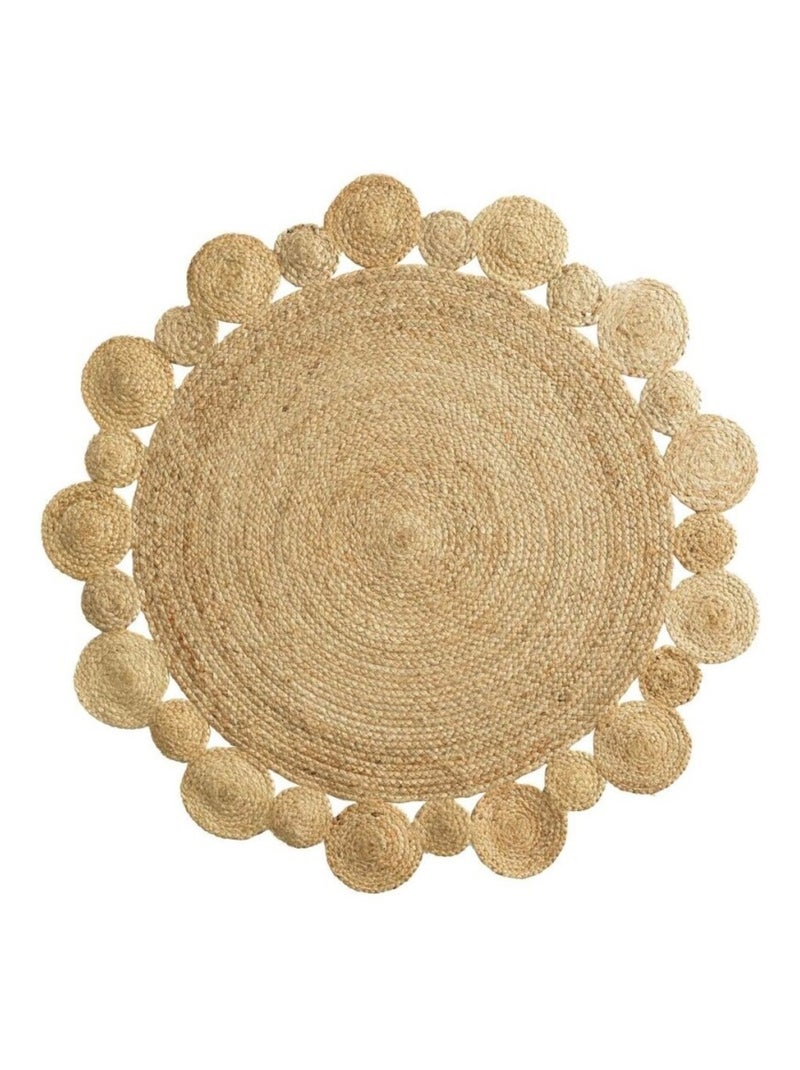 Tapis rond jute ajouré Cordou Beige - Kiabi