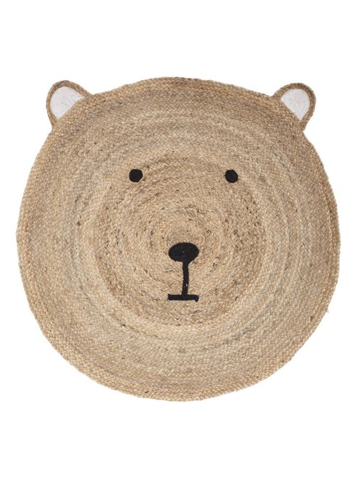 Tapis rond jute ourson D100 - Kiabi