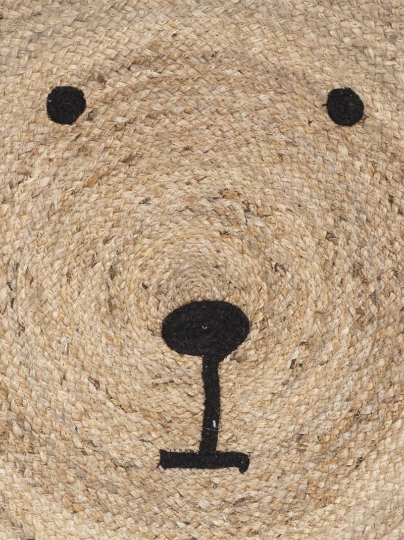 Tapis rond jute ourson D100 Beige - Kiabi