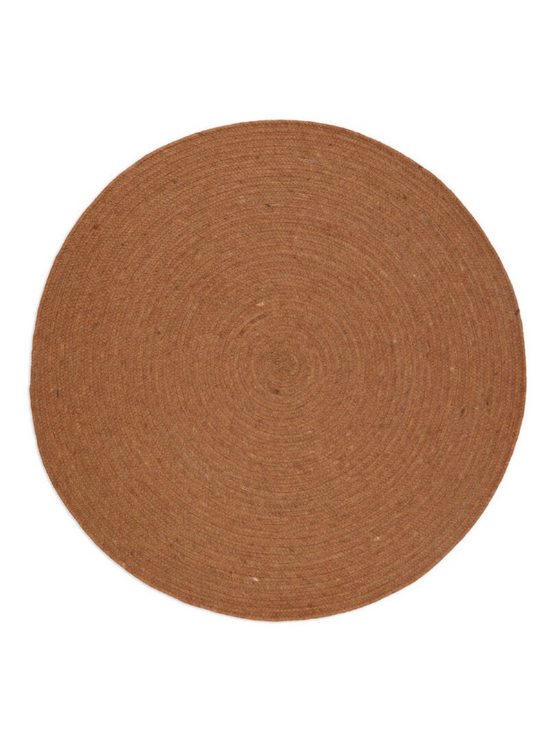Tapis rond laine feutrée Neethu Marron caramel - Kiabi