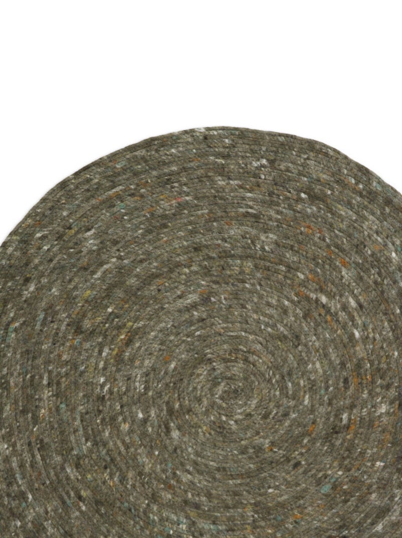 Tapis rond laine feutrée Neethu Vert - Kiabi