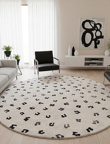 Tapis rond LEOP , tapis en coton