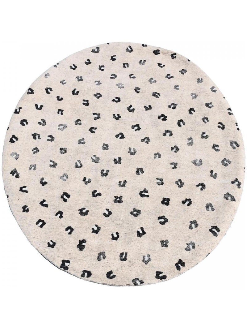 Tapis rond LEOP , tapis en coton Beige - Kiabi