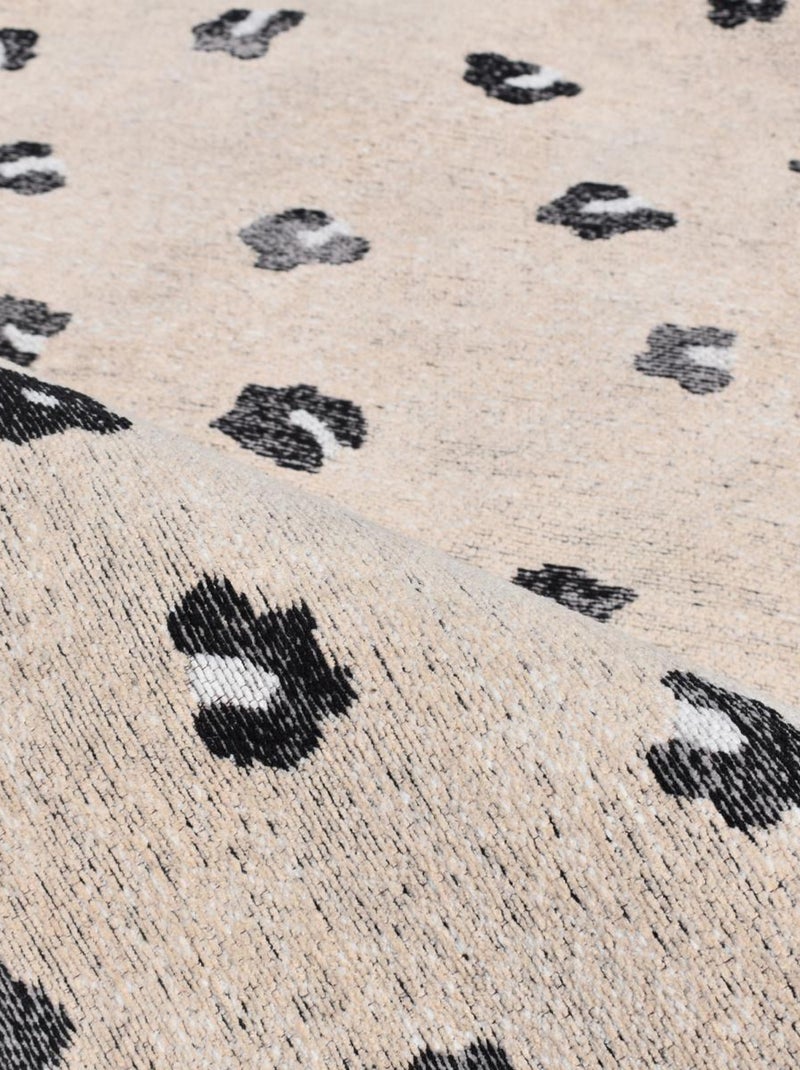 Tapis rond LEOP , tapis en coton Beige - Kiabi