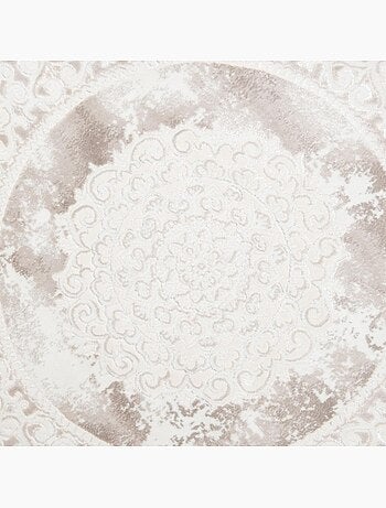 Tapis rond oriental tissé motif ancestral lyn7 balrod