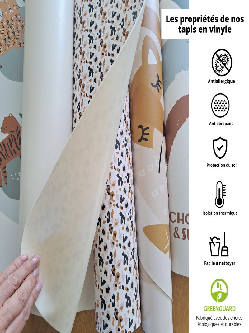 Tapis rond Panthères Multicolore - Kiabi