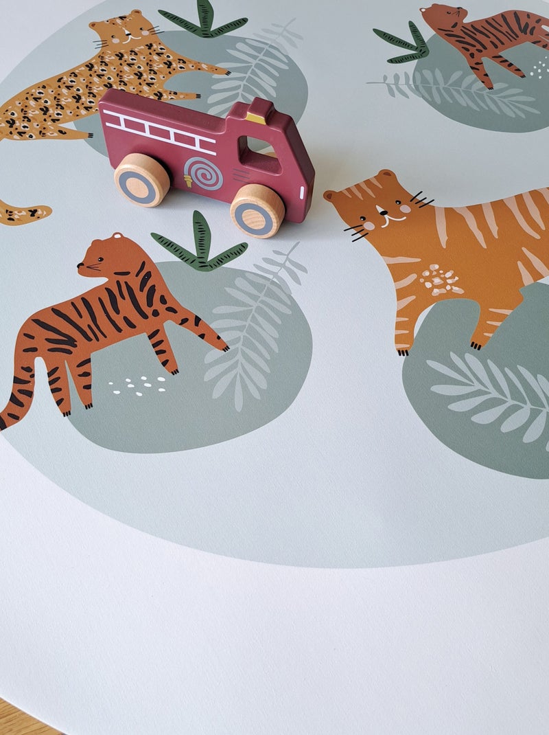 Tapis rond Panthères Multicolore - Kiabi