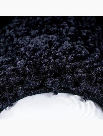 Tapis rond poils longs shaggy tissé motif simple BORDURE