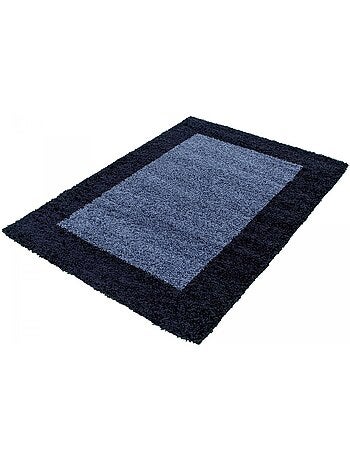 Tapis rond poils longs shaggy tissé motif simple BORDURE