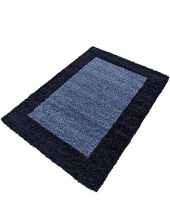 Tapis rond poils longs shaggy tissé motif simple BORDURE
