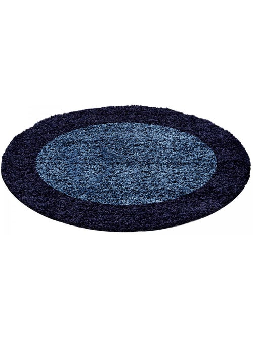 Tapis rond poils longs shaggy tissé motif simple BORDURE - Kiabi