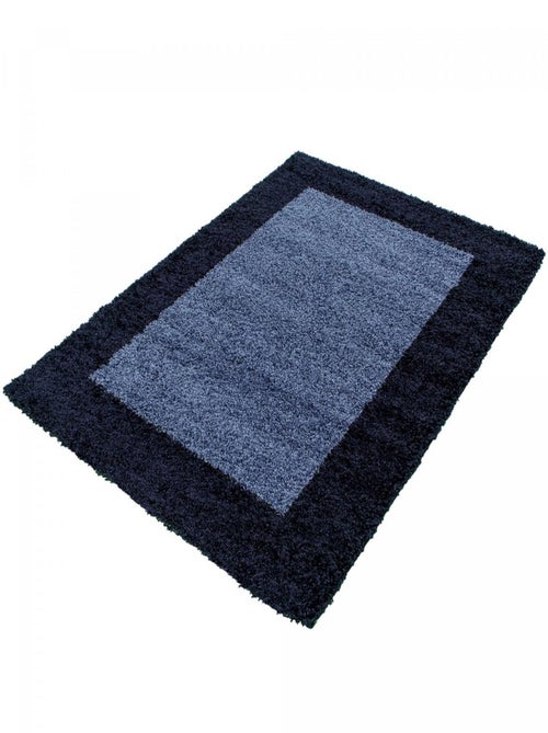 Tapis rond poils longs shaggy tissé motif simple BORDURE - Kiabi